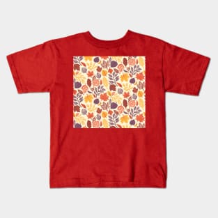 Orange Fall Leaves Kids T-Shirt